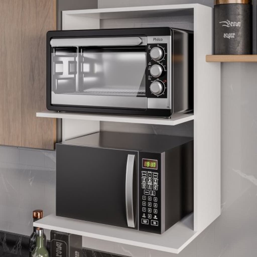PRATELEIRA SUPORTE MICROONDAS FORNO DE PAREDE MDF DE COZINHA ARMARIO ORGANIZADOR PRATELEIRA ESTILOSA