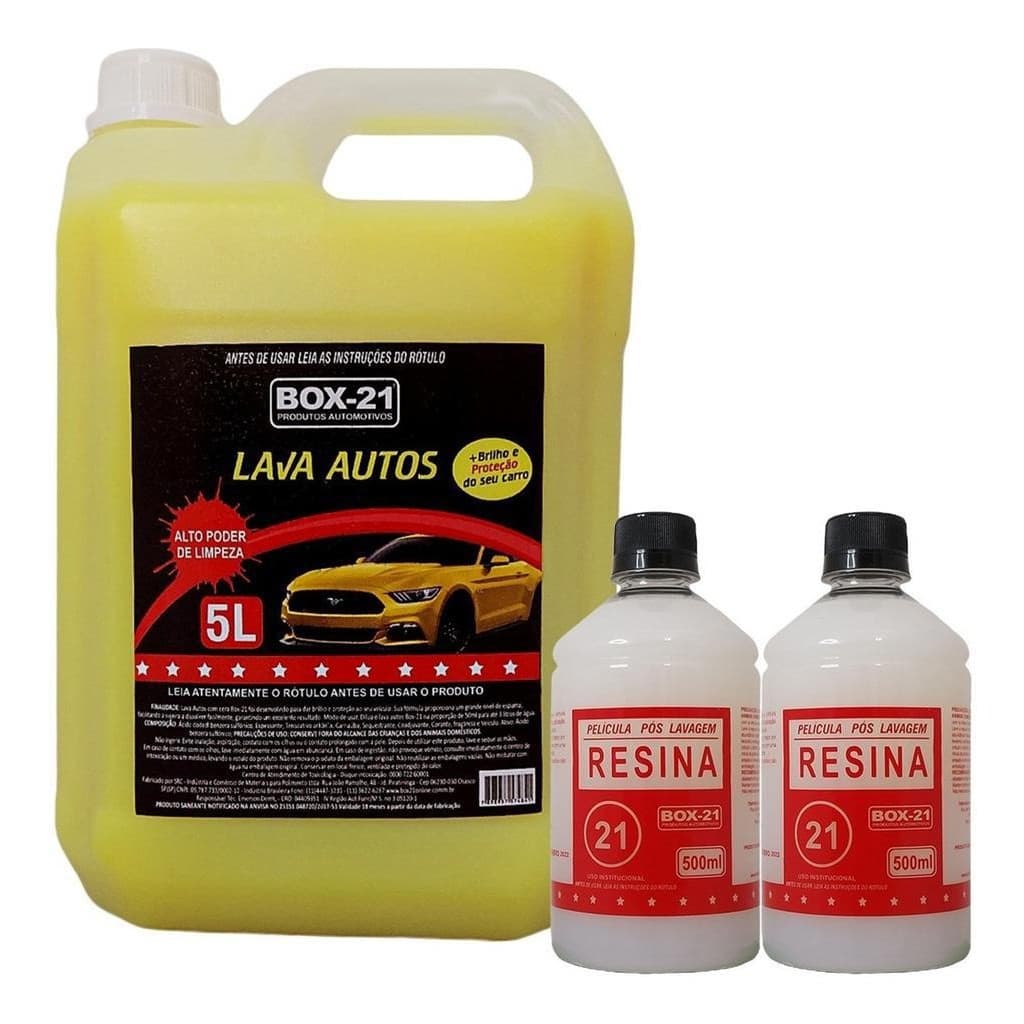 Detergente Carro C/ Cera Carnauba 5 L Box 21 + 2 Resinas