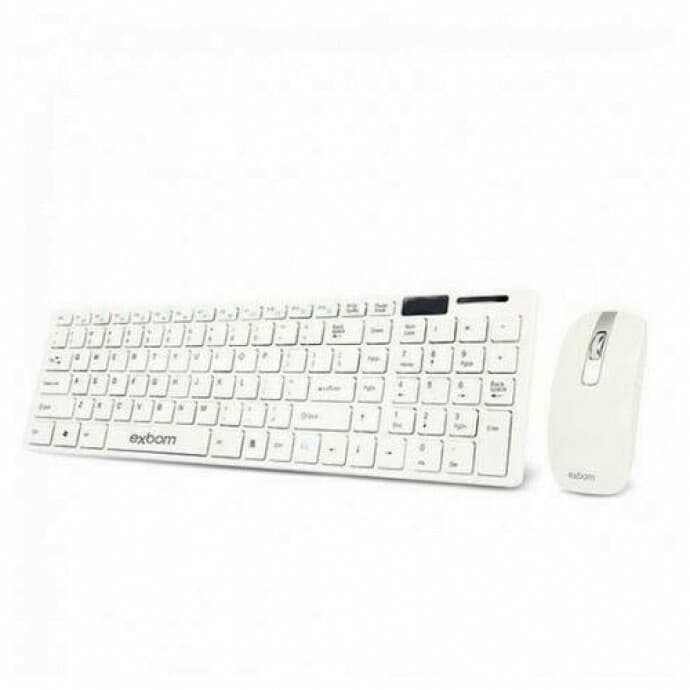 Teclado e Mouse Sem Fio 2.4ghz Branco - BK-S1000