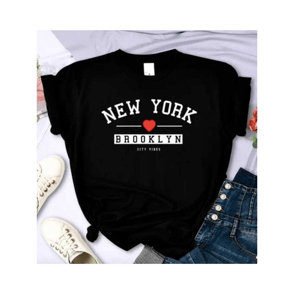 Camiseta Feminina T-Shirt Nova Iorque Brooklyn City Vibes New York