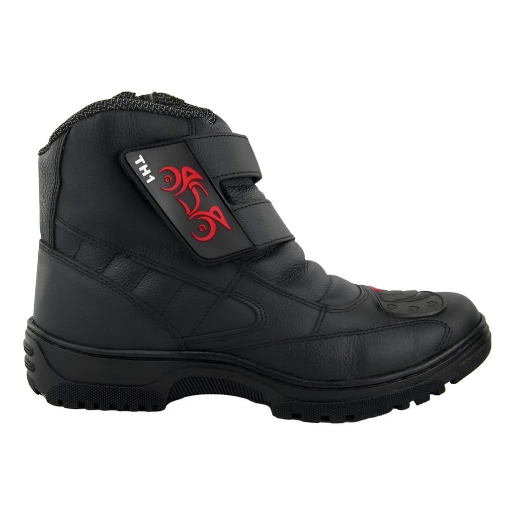 Bota De Motoqueiro De Couro Coturno Com Palmilha Gel Brinde