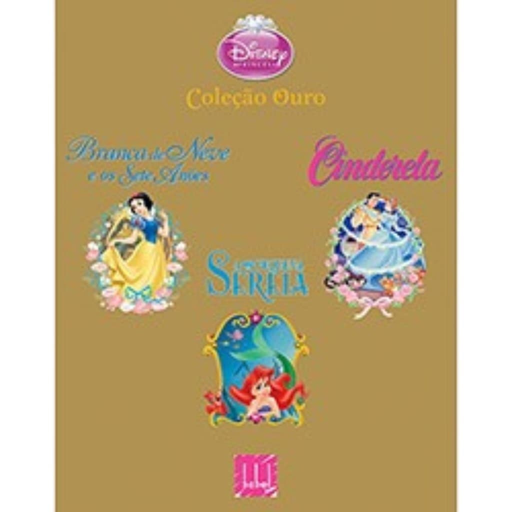 Box Coleção Ouro Branca de Neve e os Sete Anões, Cinderela, a Pequena Sereia.