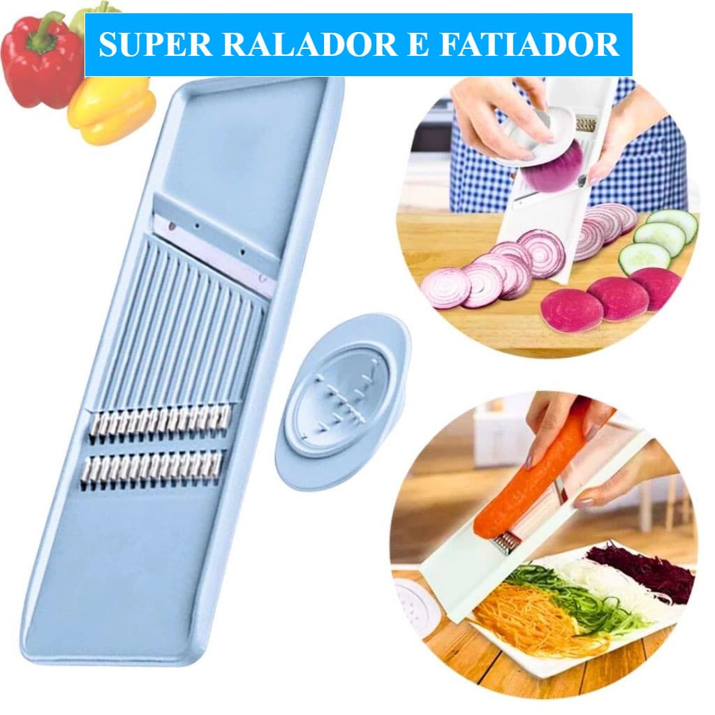Fatiador Ralador Super Cortador De Legumes Plástico Utensílios De Cozinha LigBrin Fatia E Rala Ralador