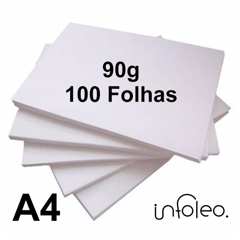 Papel Offset A4 90g Branco - 100 Folhas