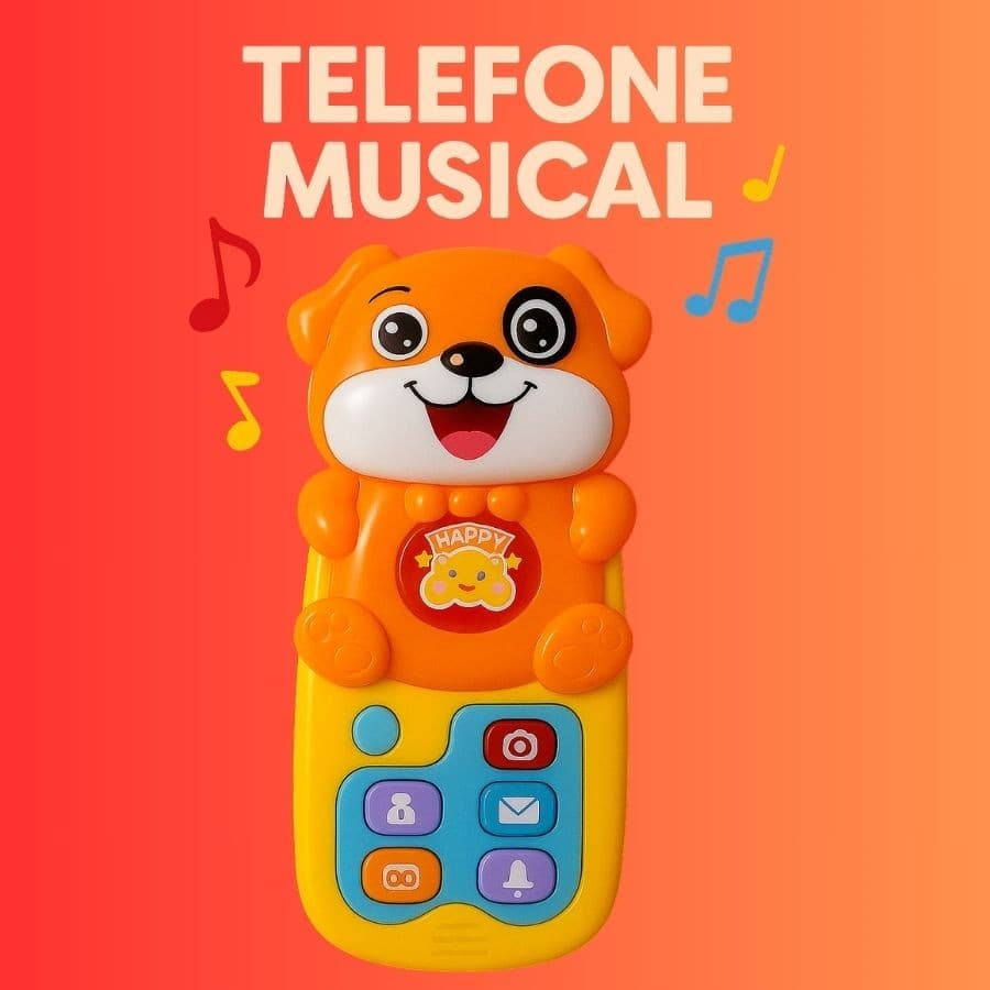 Celular Musical Infantil Animais com Luz a Pilha
