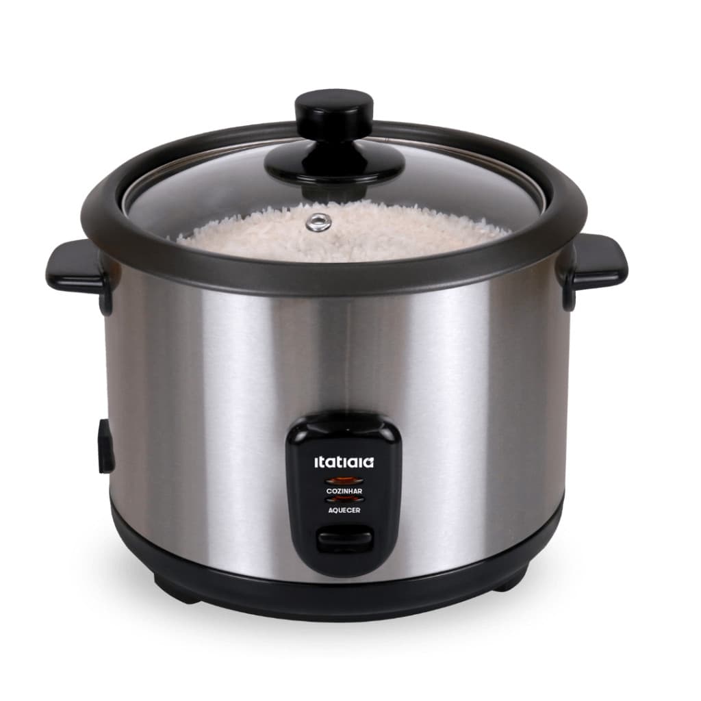 Panela de Arroz Elétrica Midi Itatiaia 8 Xícaras 1,5L Tampa de Vidro Temperado