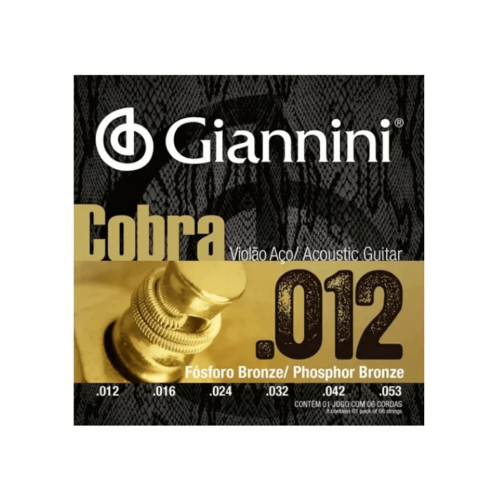 Encordoamento GIANNINI Violão Aço 012 Fosforo Bronze GEEFLKSF