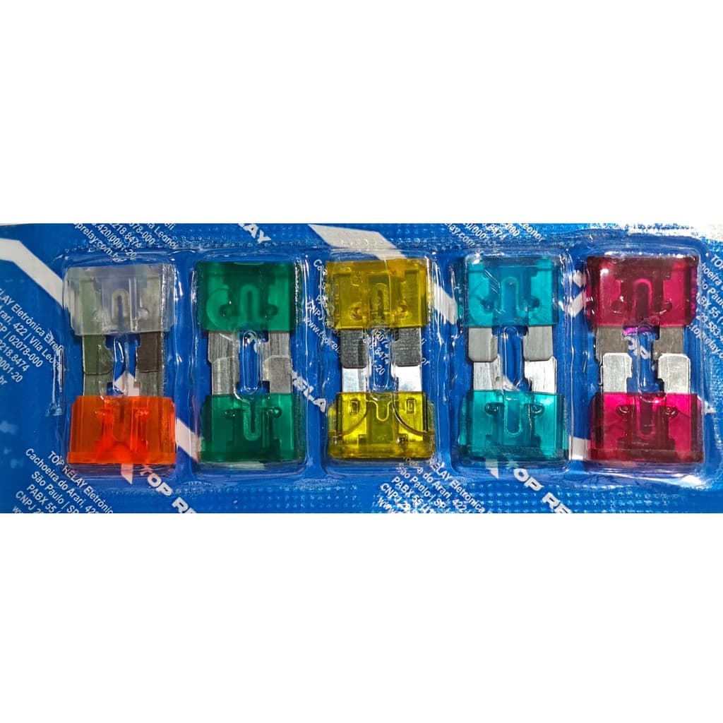KIT 10 FUSÍVEIS LAMINA UNIVERSAL 10A 15A 20A 25A 30A 40A TRFUS316000