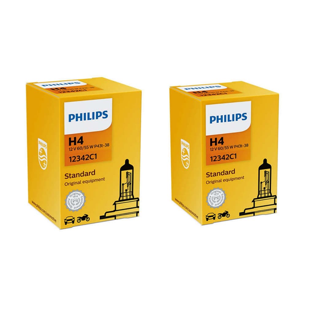 Par Lâmpadas Farol Baixo E Alto H4 Philips Halogena 12v