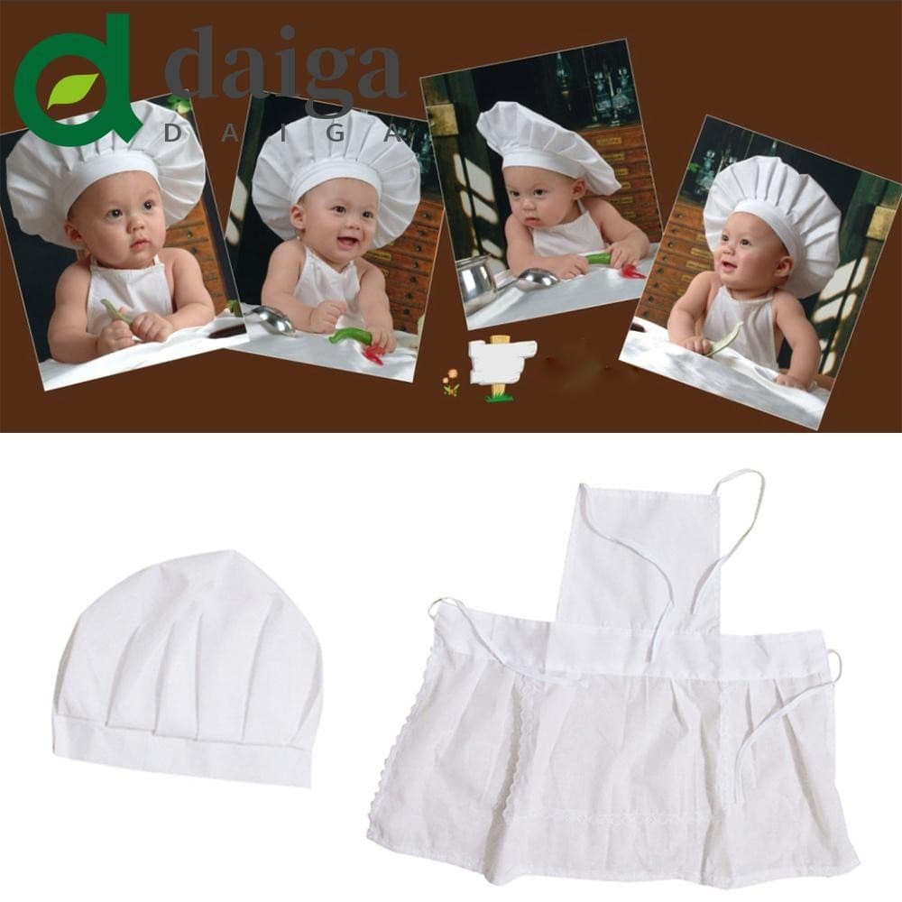 Kit De Avental DAIGA Para Recém-Nascidos , Cozinheiro , Algodão Misturado , Fotos De Bebês