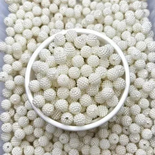 Miçanga Perola Craquelada 10MM - 100 ou 500 Peças | Pérola amora