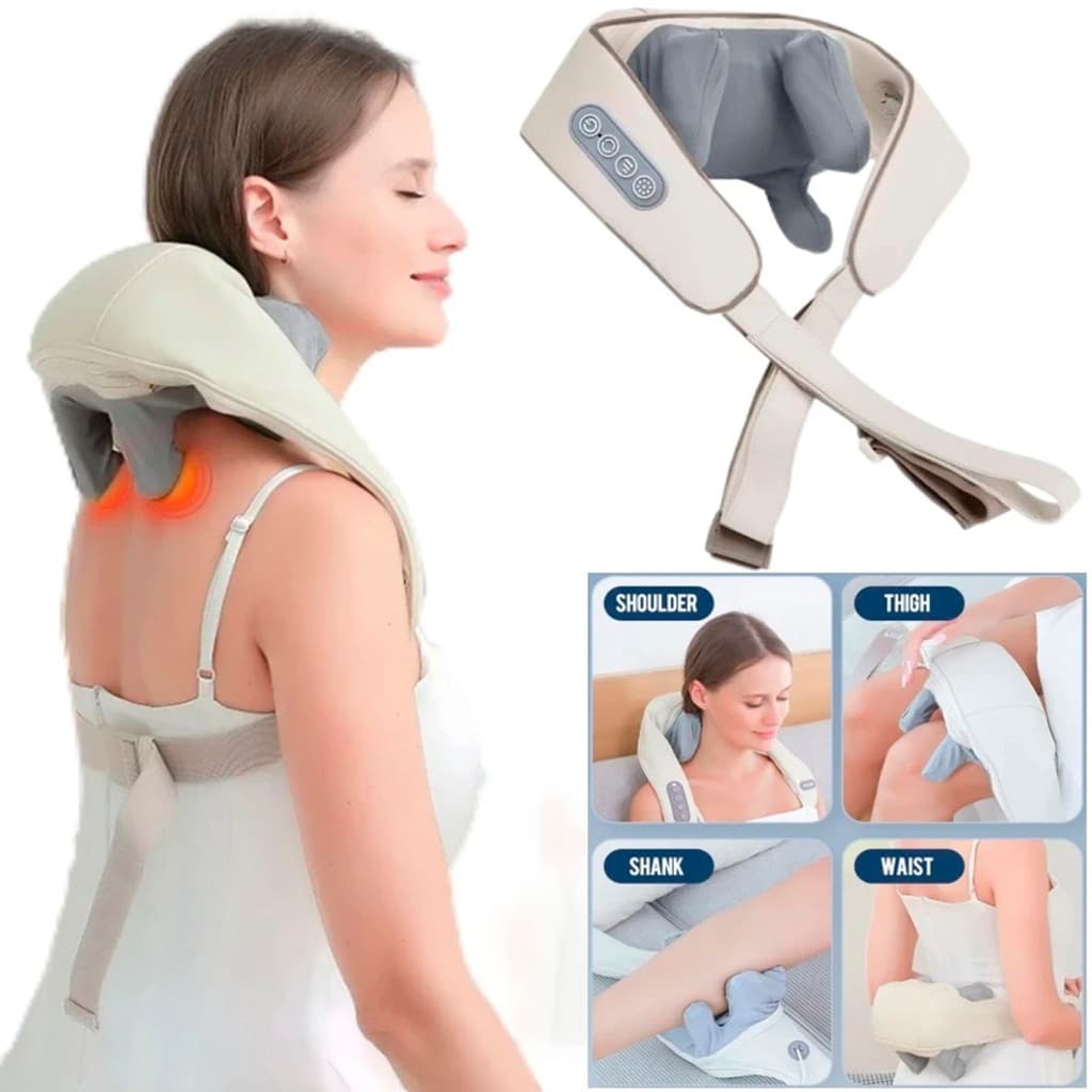 Massageador De Pescoço Inteligentes De Compressão  Sem Fio Alívio De Dor
