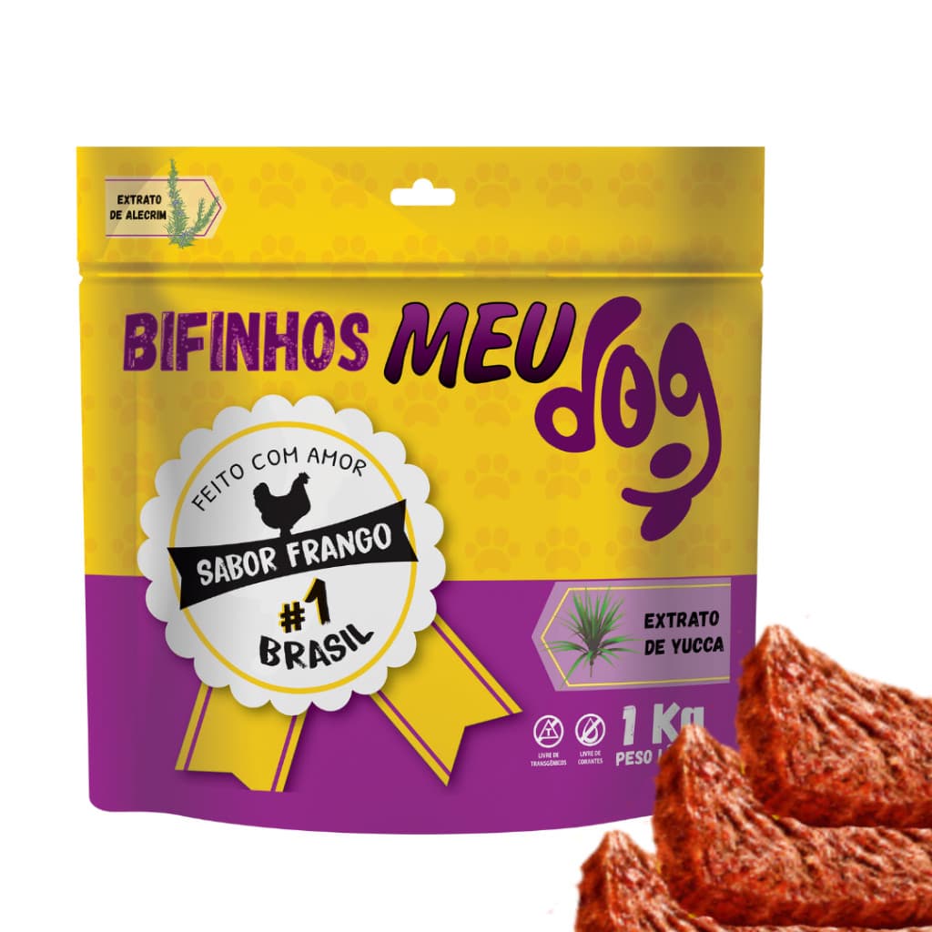 Petisco para cachorro Bifinho Meu Dog 1Kg sabor Frango
