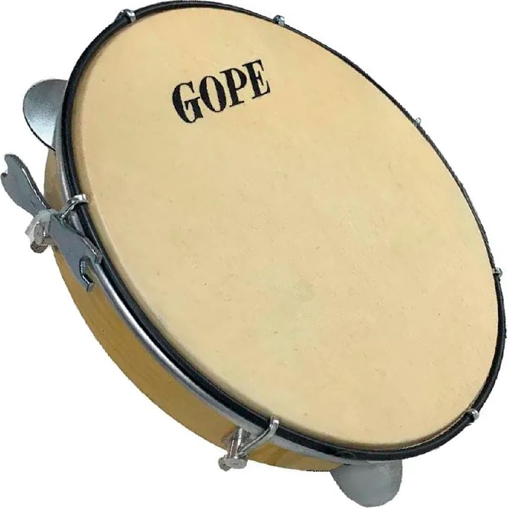 Pandeiro Gope Iniciante 10'' 6 Afinadores Pele Animal 631PEA