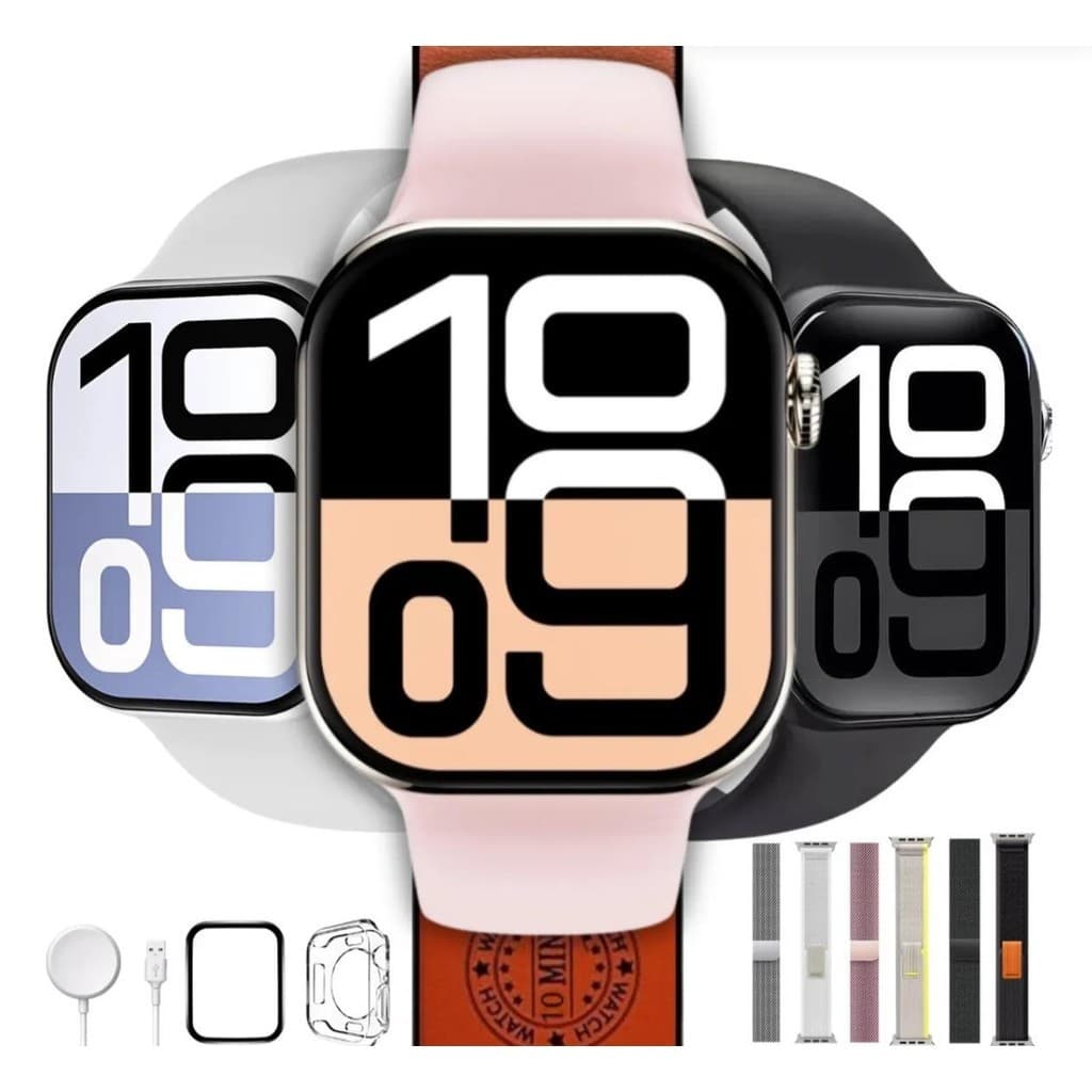 Relógio Smartwatch W10 Pro Mini 42mm Responde Whatsapp Microwear Série 10 Tela Amoled À Prova D'água IP68 3ATM + Brindes