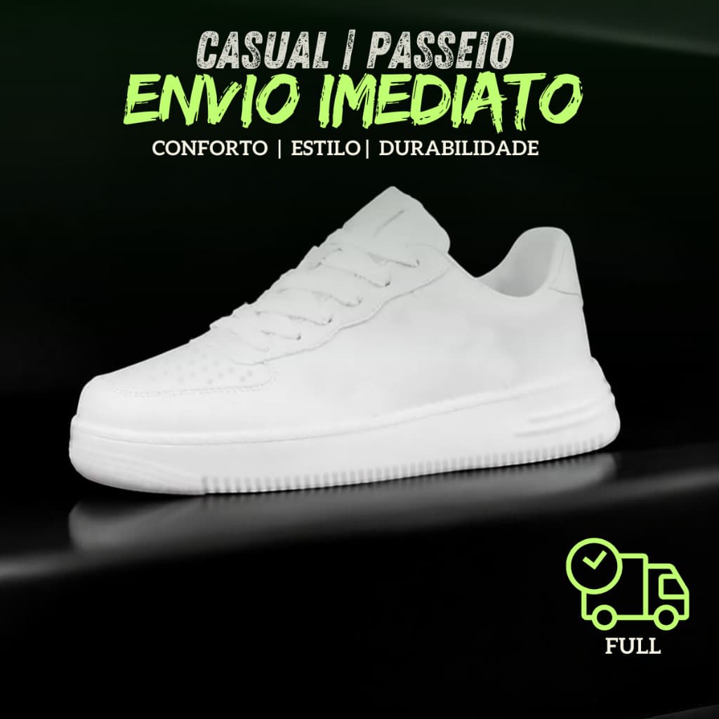 Tênis Branco Sapato Masculino e Feminino Conforto e Estilo Envio Rápido Menino Menina - PROMOÇÃO