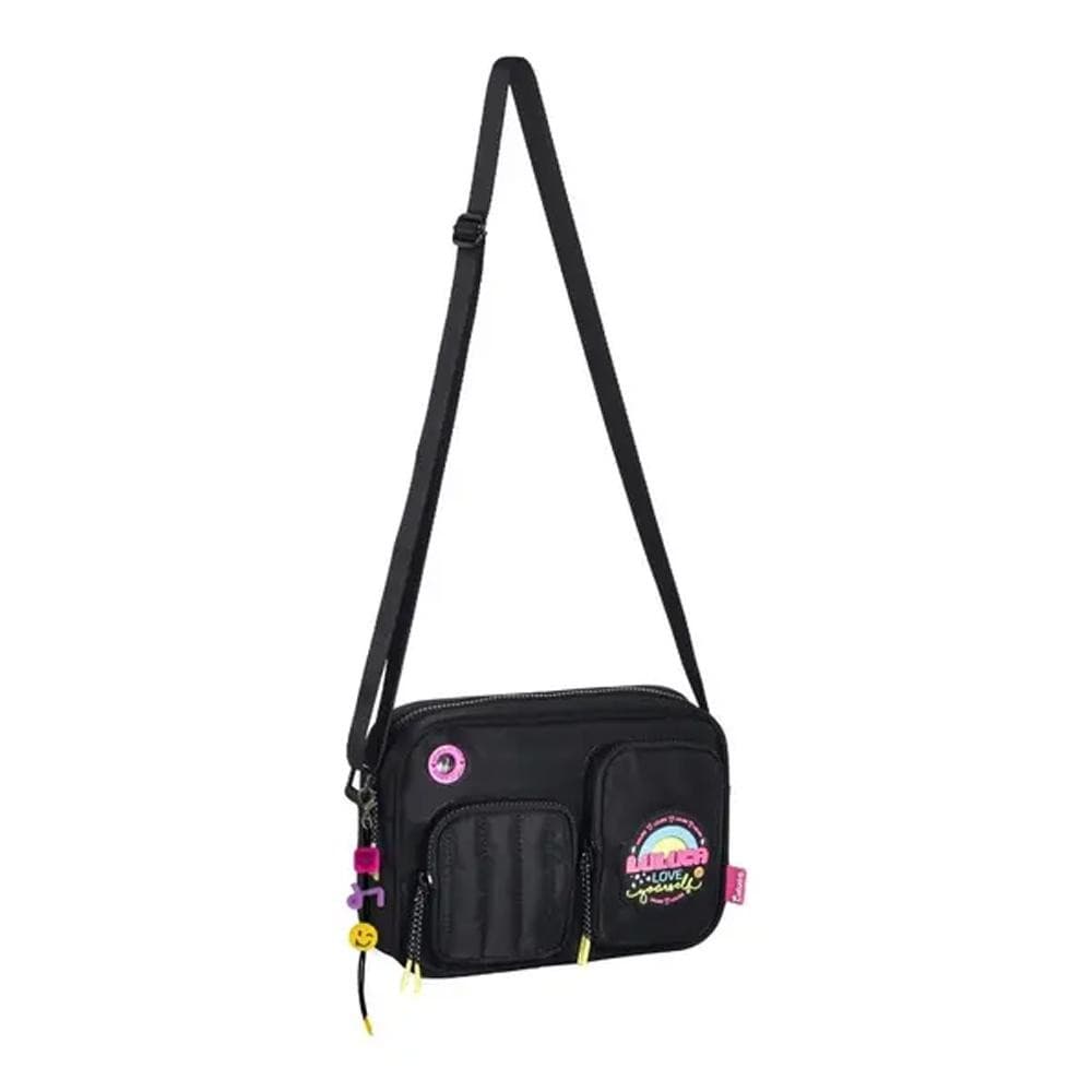 Bolsa Transversal Luluca Love Yourself Preta - Semax