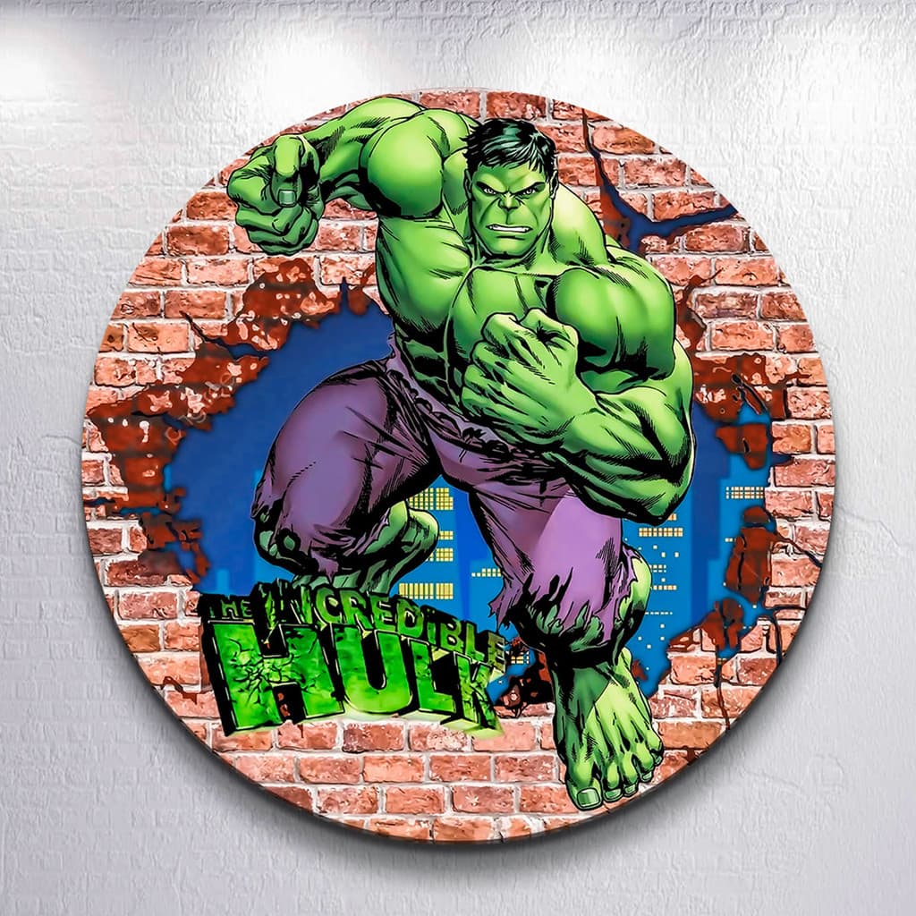 Painel Sublimado Capa Heroi Verde Forte Decoração Festa Estampa Infantil Redondo Mini ou Grande