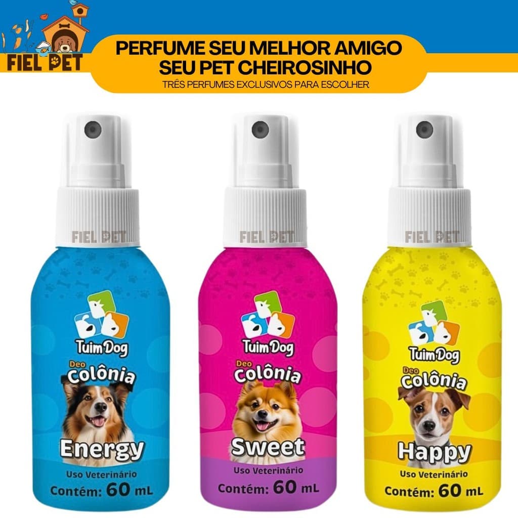 Perfume para Cachorro e Gato Colônia Tuim Dog Pet 60ml Loção Envio Imediato