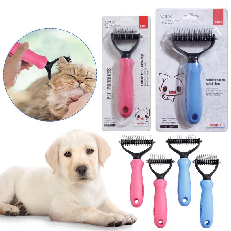Desembolador de Pelos Longos para Cachorro Gato Pet Escova Pente Rake Pet Shop Groomer Simples e Duplo