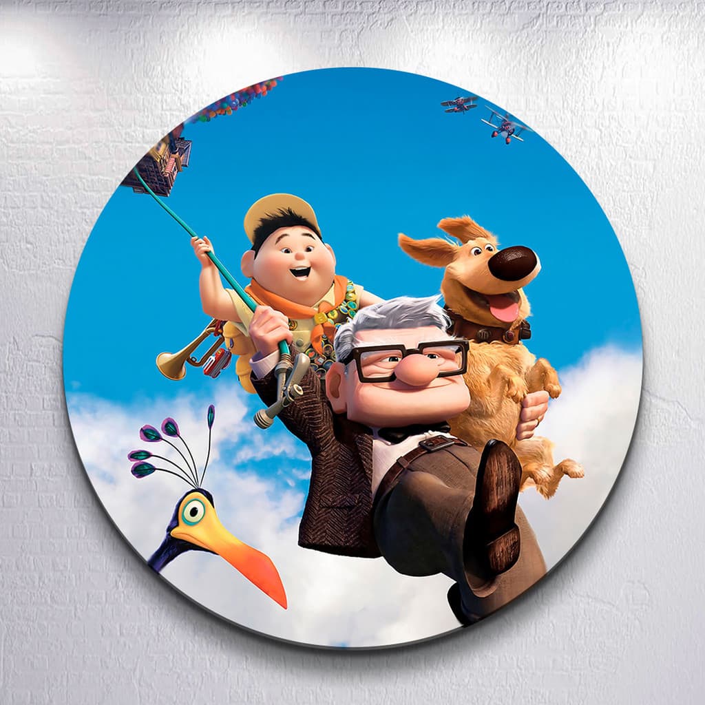 Capa Painel Para Festa Infantil Estampa Casa Balão Tema UP Aventura Redondo Sublimado Tamanhos Mini E Grande Decoração