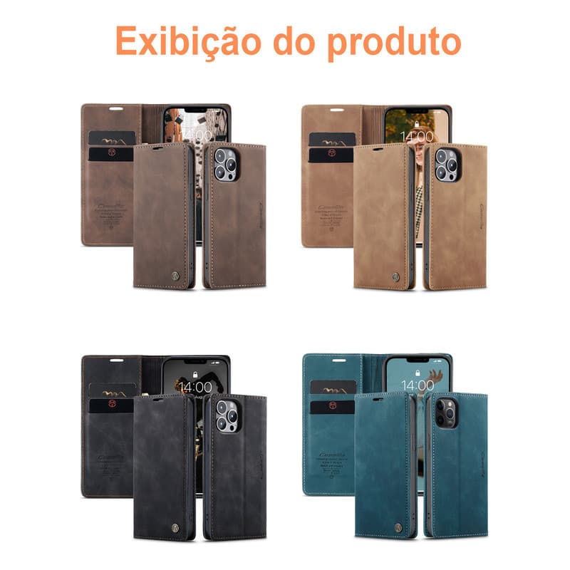 Capinha Flip Wallet Capa De Couro Magnética Para iPhone 6/7/8/SE/XR/11/12/13/14, 11/12/13/14 pro,14plus,13 promax