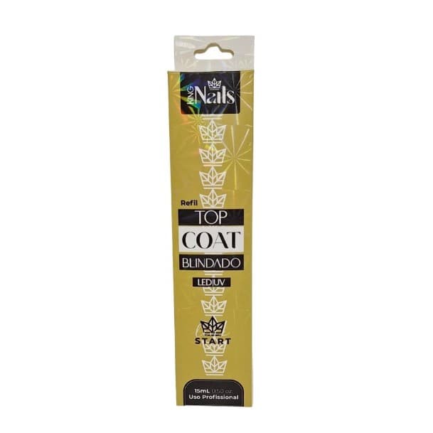 Refil Top Coat Blindado Led/Uv 15ml Ultra Fino c/ Anvisa - King Nails