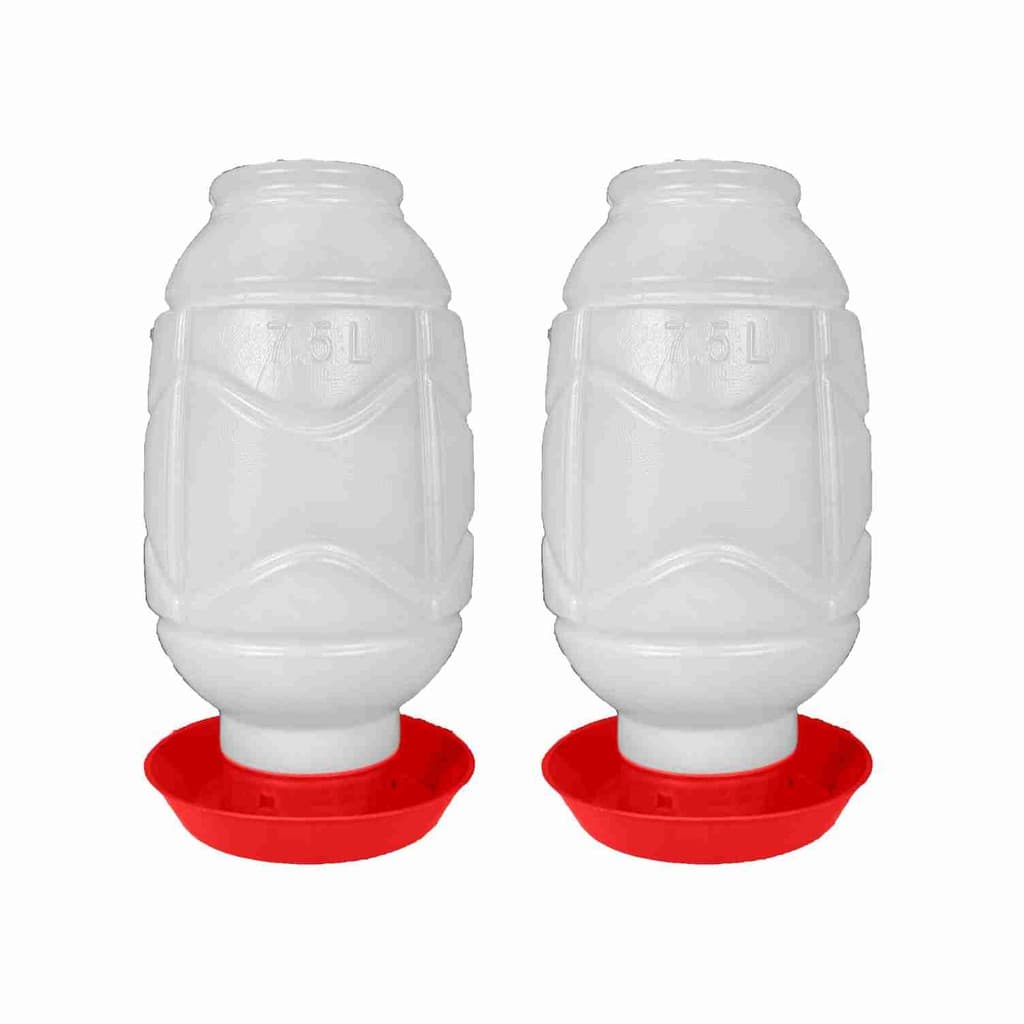 Kit 2 Bebedouro Para Aves Plastico Com Rosca 7,5 litros