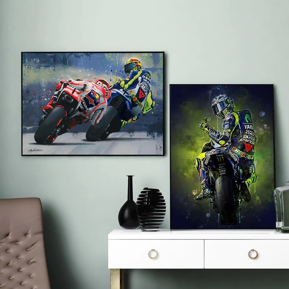 Quadro decorativo 2 peças 40x60 3mm moto CORRIDA CAMPEOES GP
