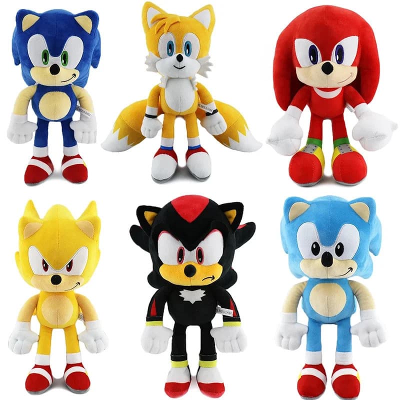 25cm-30cm Sonic peluches Brinquedo Dos Desenhos Animados Ouriço Amy Rosa Junta Cauda Macio Boneca De Pelúcia Criança