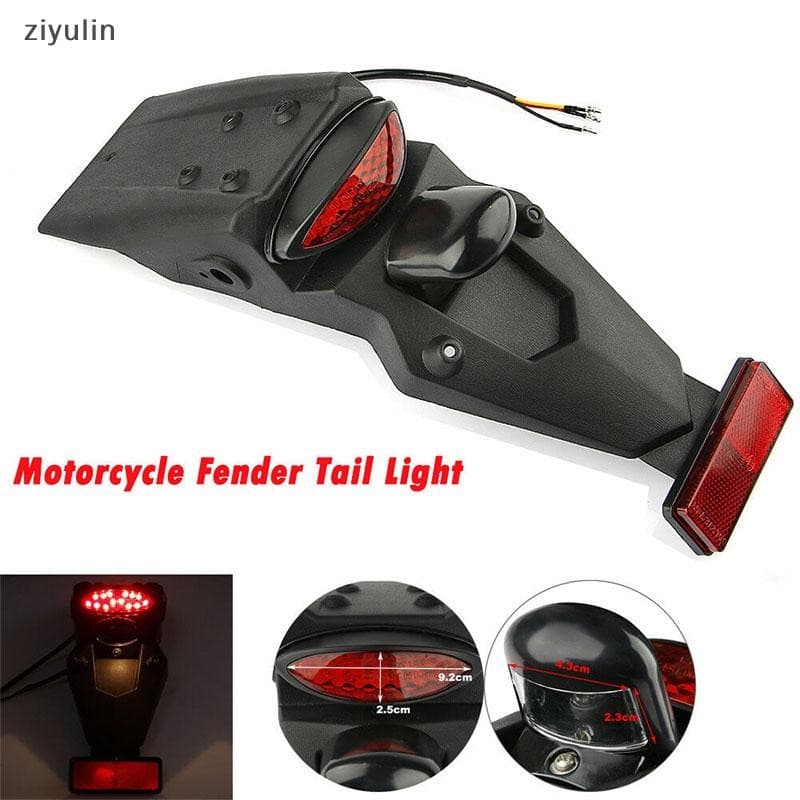 CVC Universal Motocicleta Paralama Traseiro LED Luz Traseira De Freio CV
