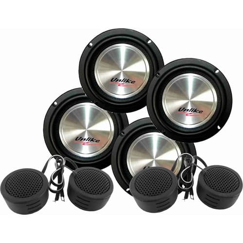 2 Kit 2 Vias Falante Midbass Unlike 6 180wrms Tweeter Permak kit com 360wrms