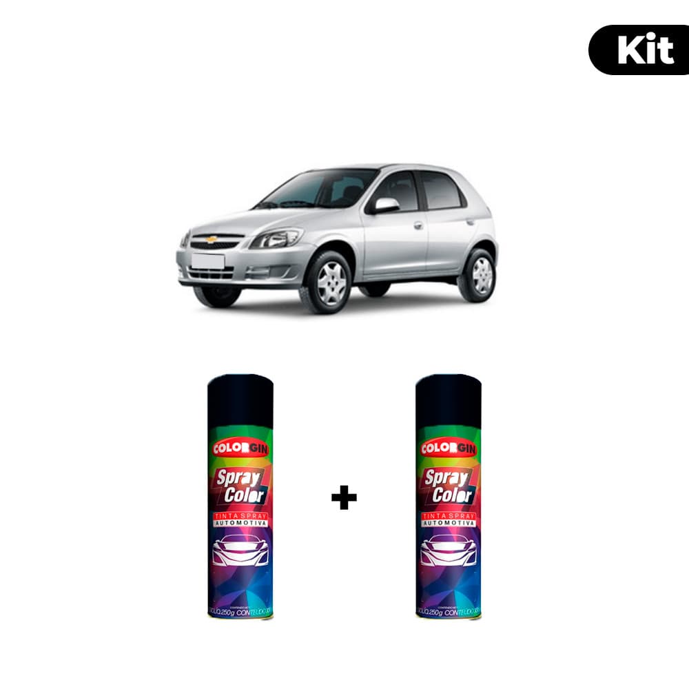 KIT SPRAY AUTOMOTIVO - PRATA POLARIS 2006 POL + VERNIZ RAPIDO 300ML
