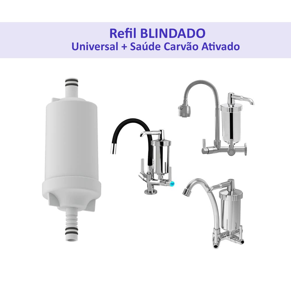 Refil Vela Torneira Filtro Gourmet + Saúde Universal Carvão Ativado