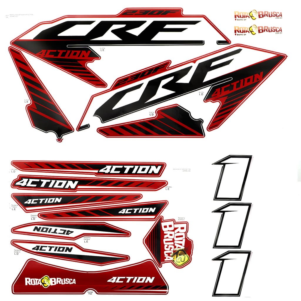 Kit Adesivos Take Plástico Biker 4ction Honda Crf 230 Trilha Enduro Motocross