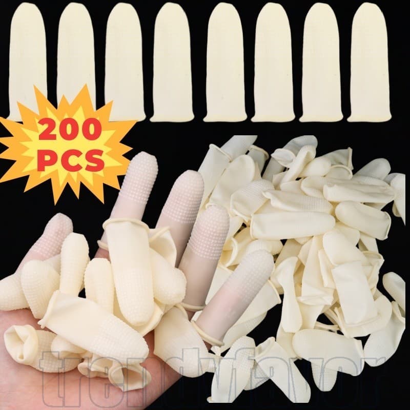 Luvas Descartáveis De Látex Para Ponta Dos Dedos De 200 Unidades-Manga Antiestática Proteção Do Polegar-Jardinagem De Pi