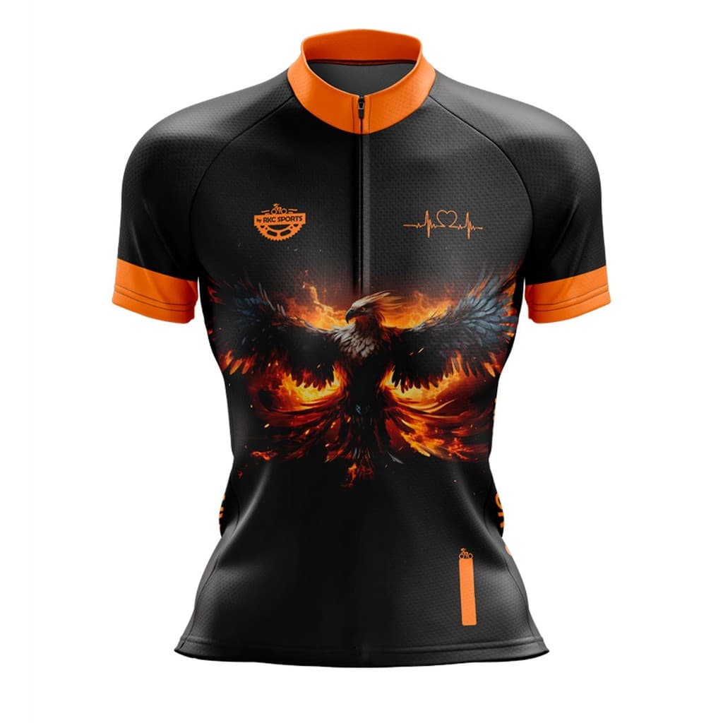 CAMISA CICLISMO FEMININA RKC SPORTS MANGA CURTA FÊNIX UV+50