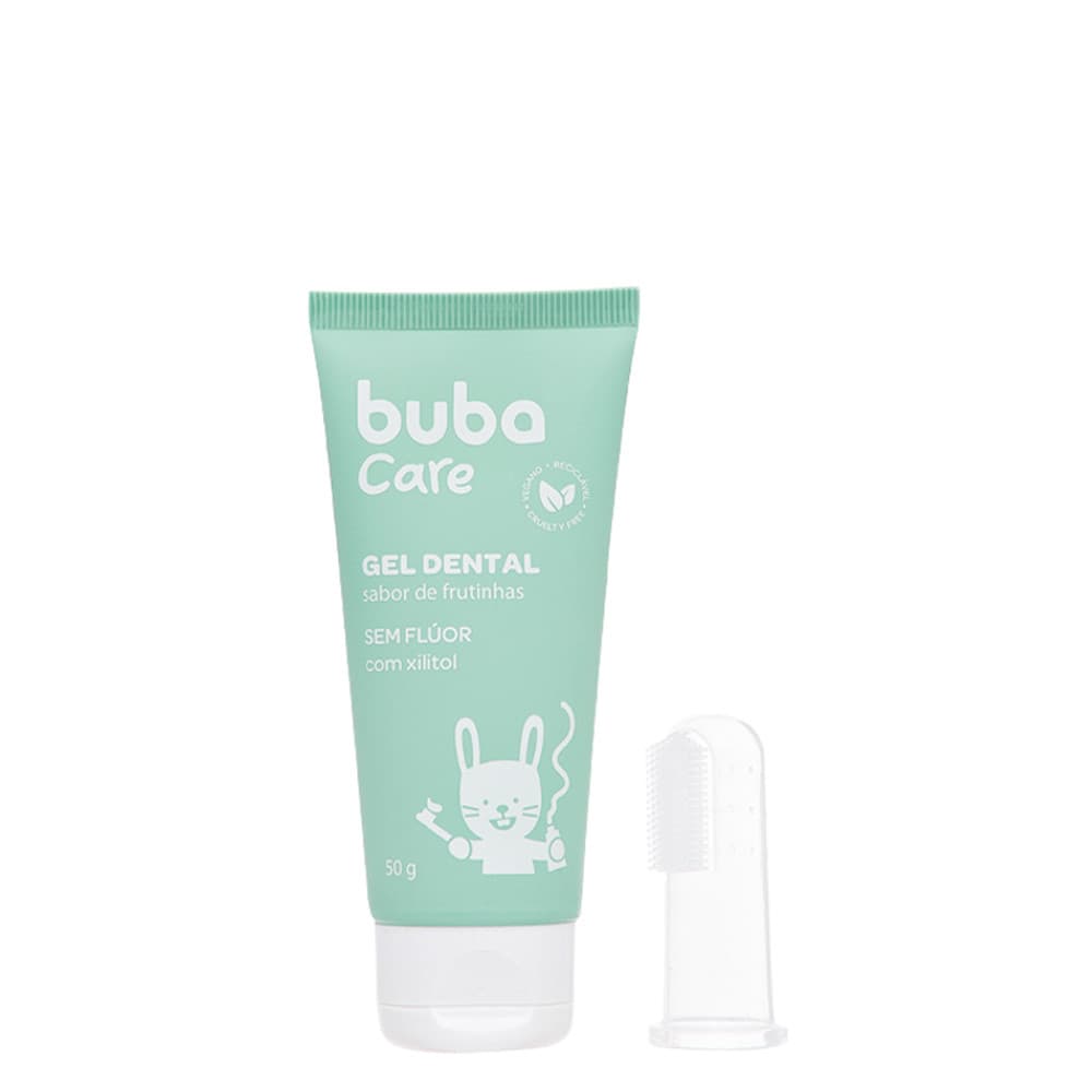 GEL DENTAL  + ESCOVA DEDO  MASSAGEADORA BEBE  BUBA CARE
