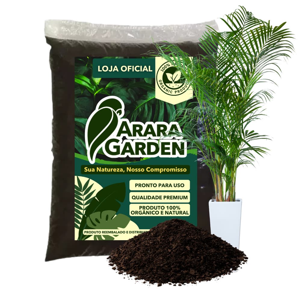 Terra Vegetal Adubada Orgânica p/ Palmeira Areca 2kg Premium