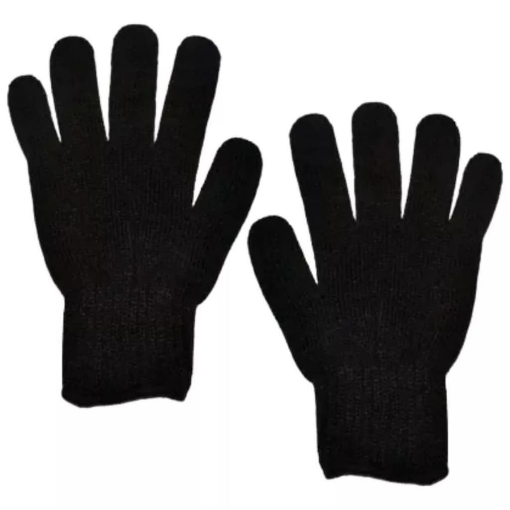 Luvas De Lã Frio Inverno Adulto Preta Unissex Mão