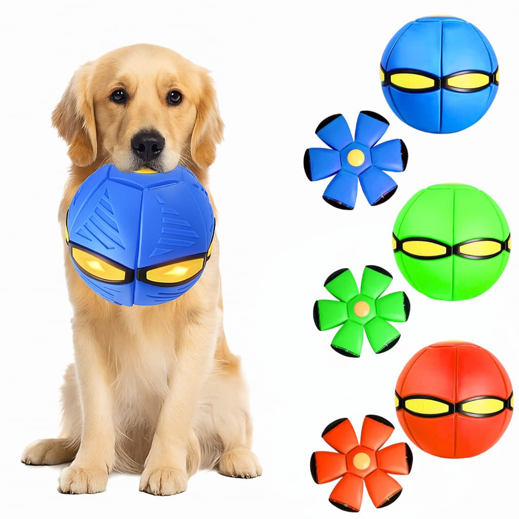 Bola Disco Frisbee Voadora com LED Brinquedo Mágico 2 em 1