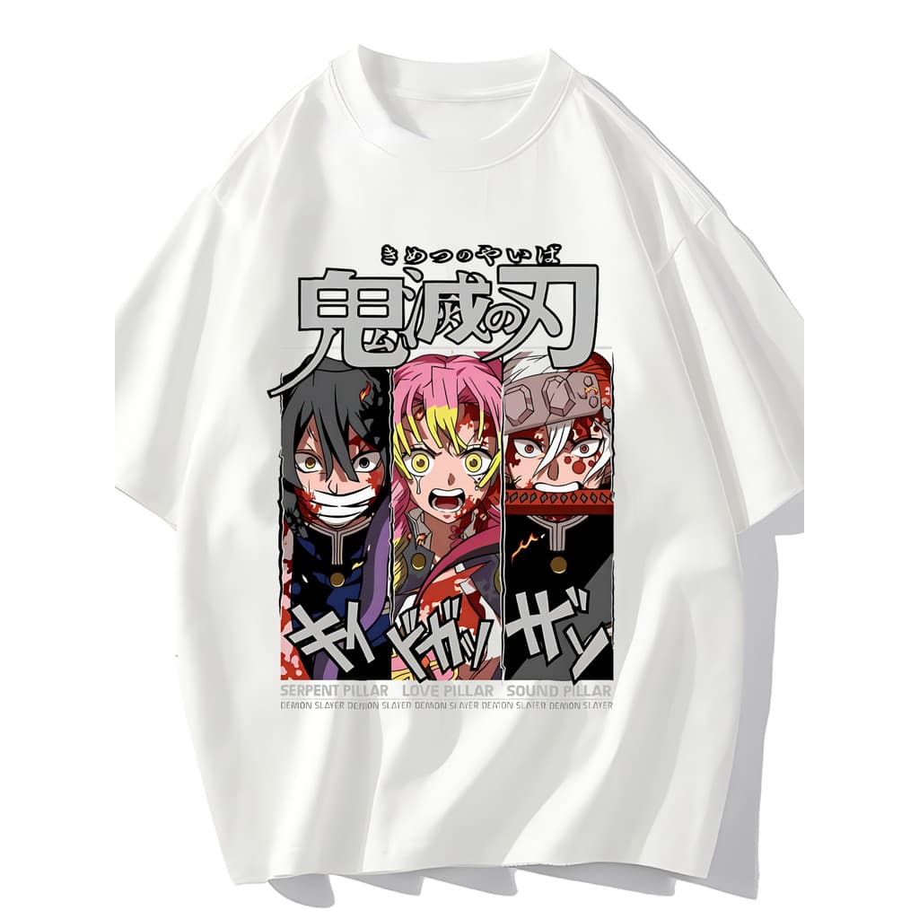 Camiseta Feminina Anime Demon Slayer Blusa Unissex Streetwear 2025 Novo