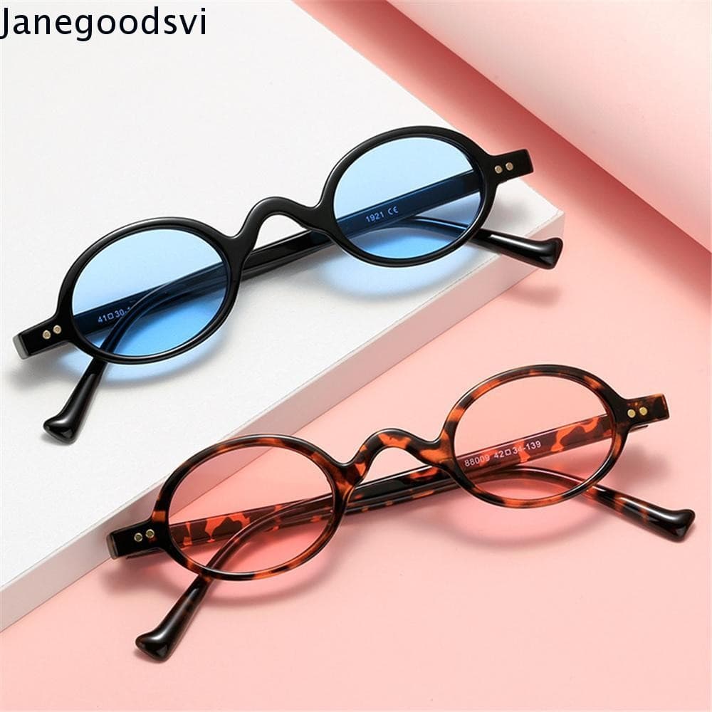 JANEGOODSVI  Óculos De Sol Ovais De Armação Pequena Vintage Hip Hop UV400 Estilo Punk