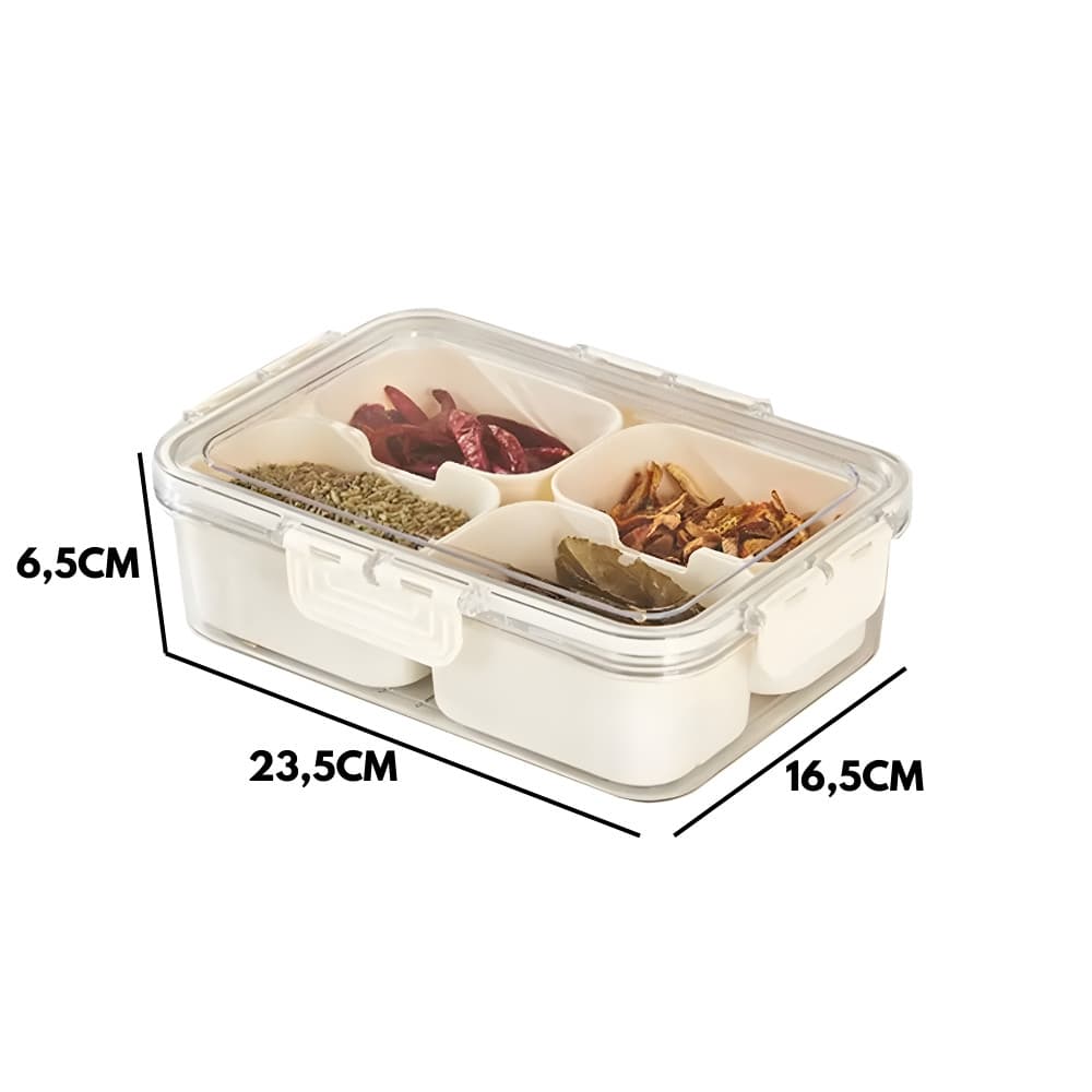 Organizador de Geladeira com Tampa 4 compartimentos