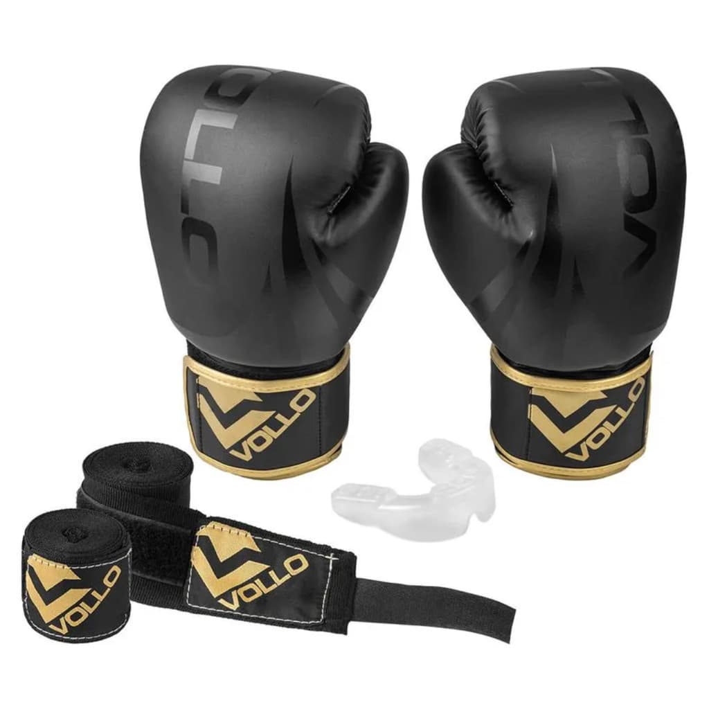 Luva Boxe e Muay Thay  Conjunto C/ Bucal e Bandagem - Vollo