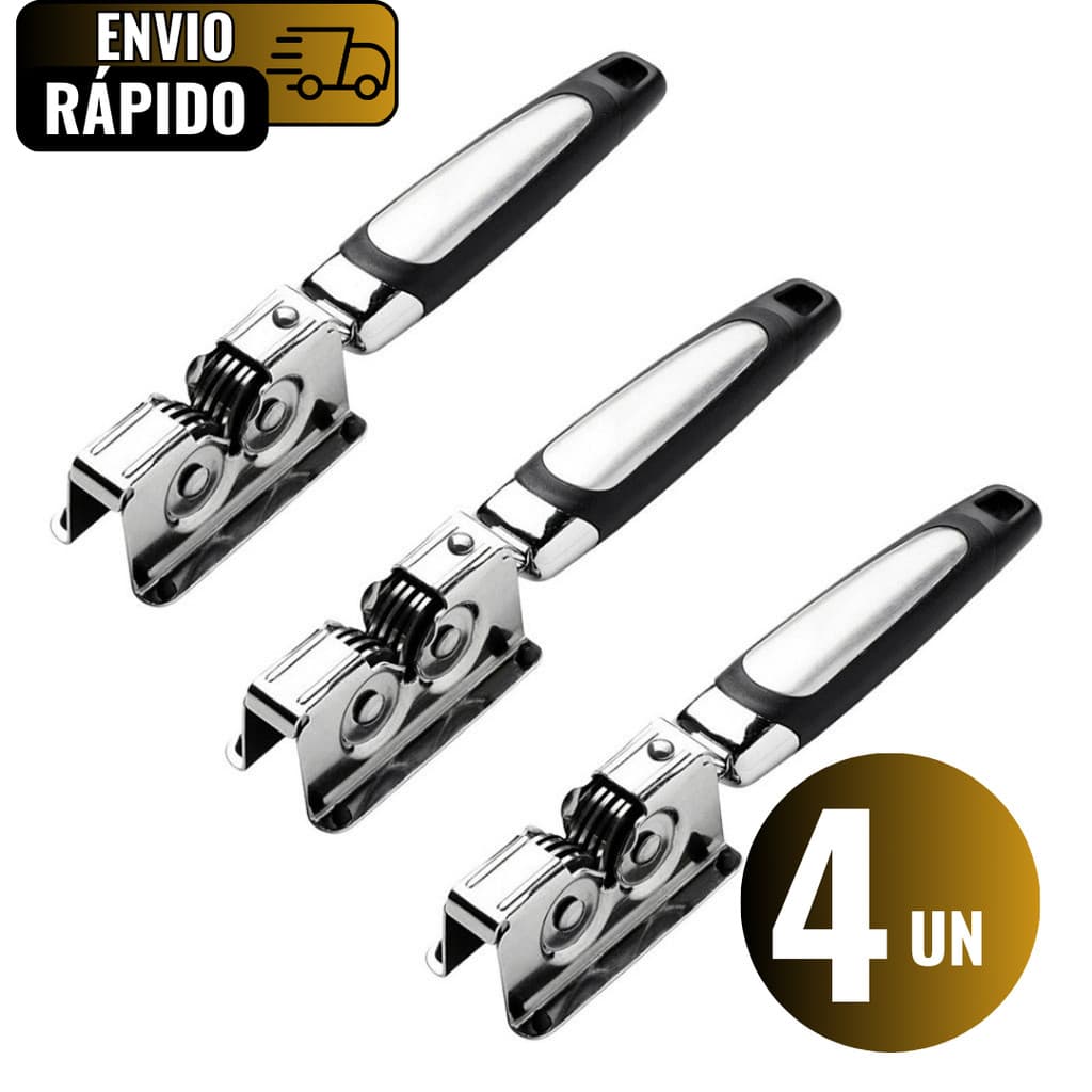 Conjunto 4 Afiadores Amoladores de Facas em Inox Para Faca Cutelos Tesouras Corte Perfeito em Restaurante
