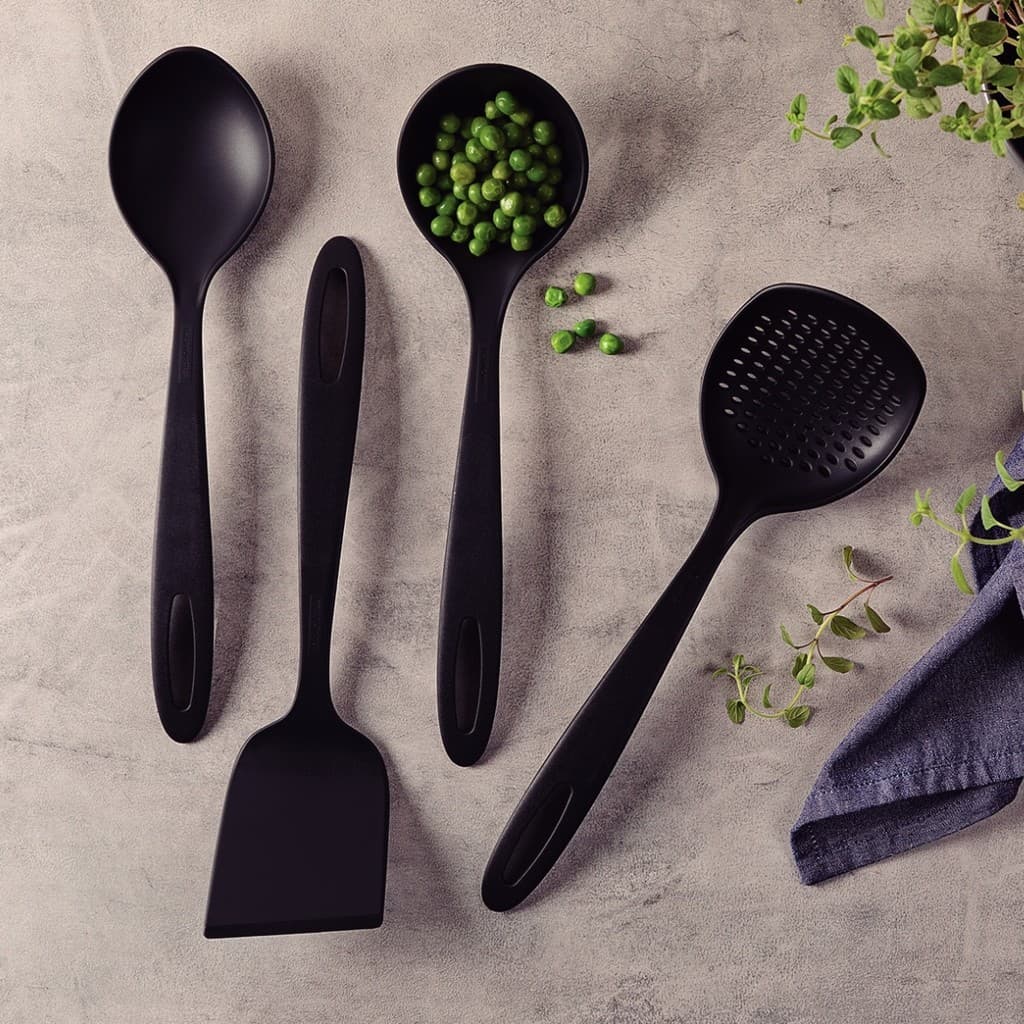 Jogo de Utensílios Original Tramontina Ability em Nylon Preto 4 Peças