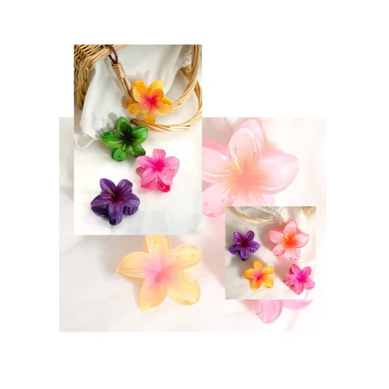 Kit 2 Grampo De Cabelo Flor De Feriado De Praia Barrettes Acessórios Piranha E Presilha Flor