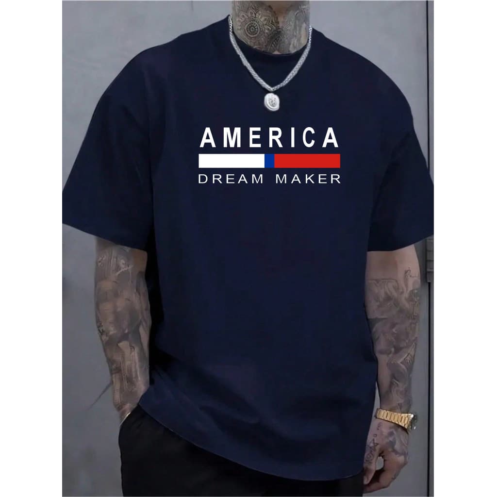 Camiseta Masculina Camisa America Drean Maker Estampada Lancamento 100% Algodão