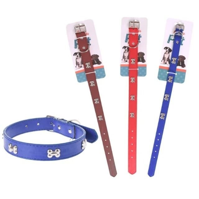 COLEIRA CACHORRO 1,5 x 39cm MEU PET OSSINHOS - TAM.P - PARA CÃOS E GATOS ATÉ 10KG